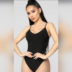 Fashion Nova Here To Stay Black Bodysuit